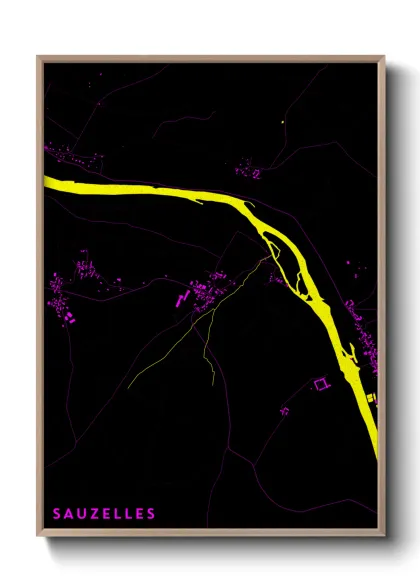 Une affiche de carte sur Sauzelles