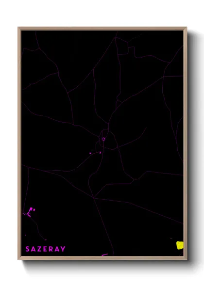 Une affiche de carte sur Sazeray