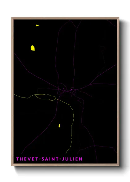 Une affiche de carte sur Thevet-Saint-Julien