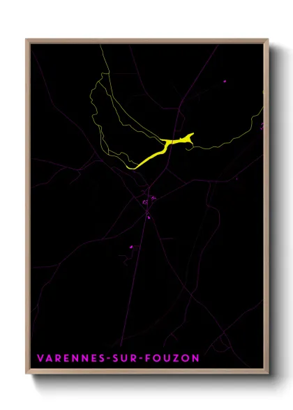 Une affiche de carte sur Varennes-sur-Fouzon