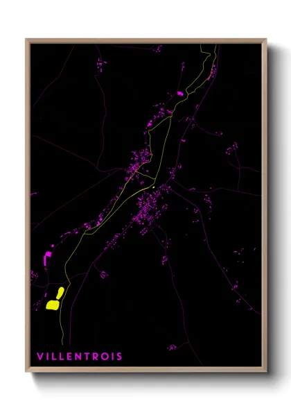 Une affiche de carte sur Villentrois