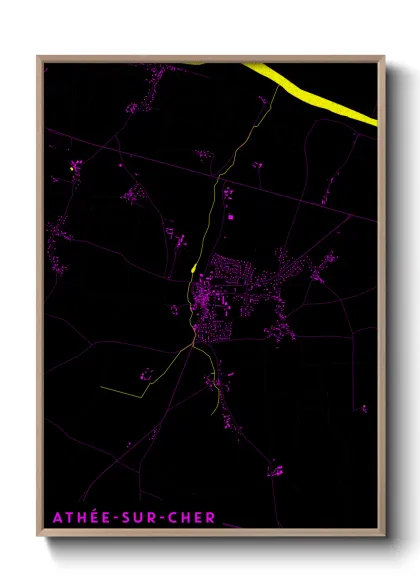 Une affiche de carte sur Athée-sur-Cher