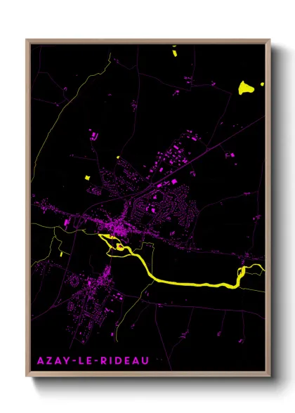 Une affiche de carte sur Azay-le-Rideau
