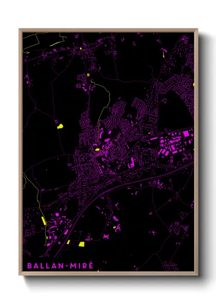 Une affiche de carte sur Ballan-Miré