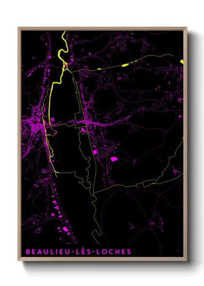 Une affiche de carte sur Beaulieu-lès-Loches