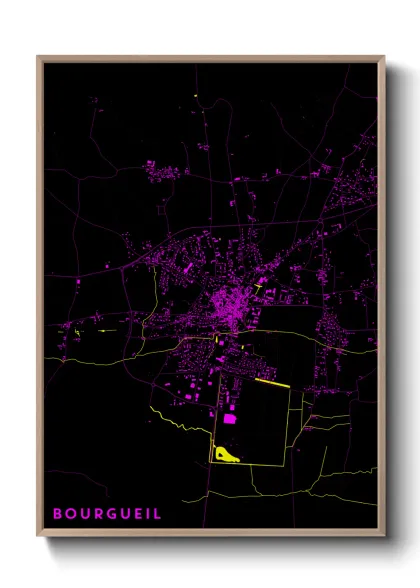 Une affiche de carte sur Bourgueil