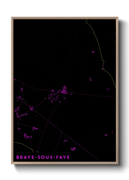 Une affiche de carte sur Braye-sous-Faye