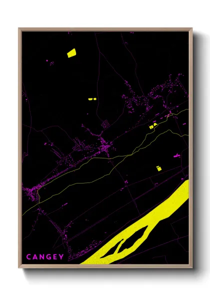 Une affiche de carte sur Cangey