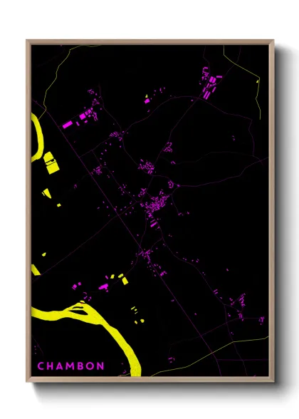 Une affiche de carte sur Chambon