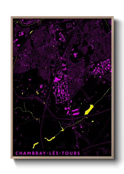 Une affiche de carte sur Chambray-lès-Tours