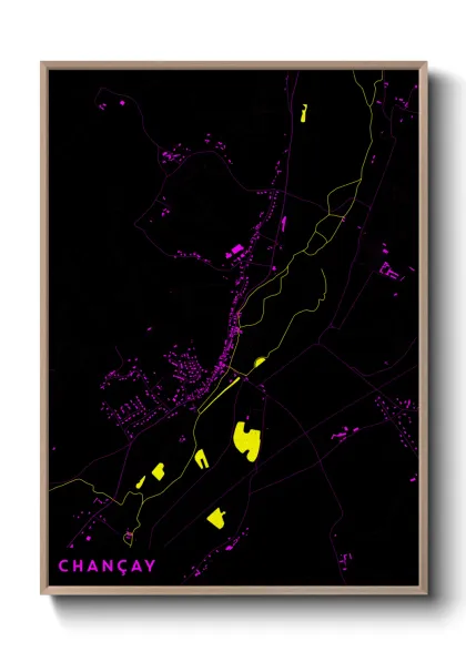 Une affiche de carte sur Chançay