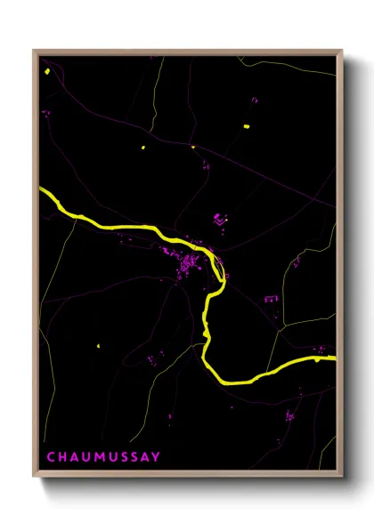 Une affiche de carte sur Chaumussay