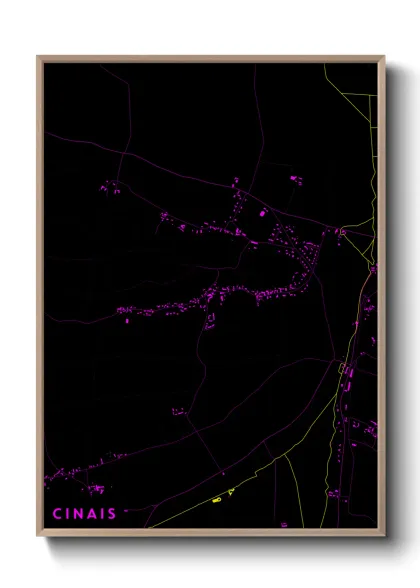 Une affiche de carte sur Cinais