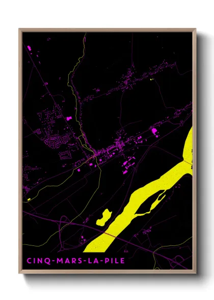 Une affiche de carte sur Cinq-Mars-la-Pile
