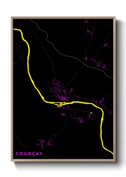 Une affiche de carte sur Courçay