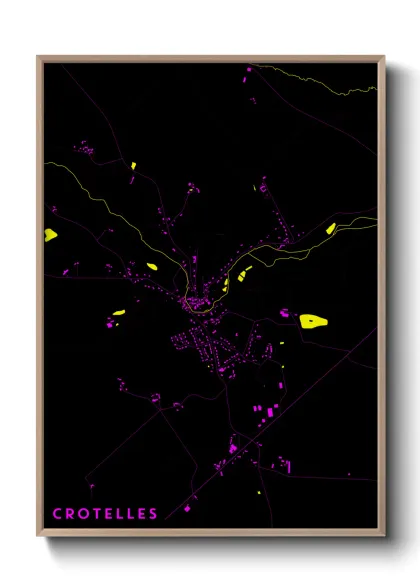 Une affiche de carte sur Crotelles