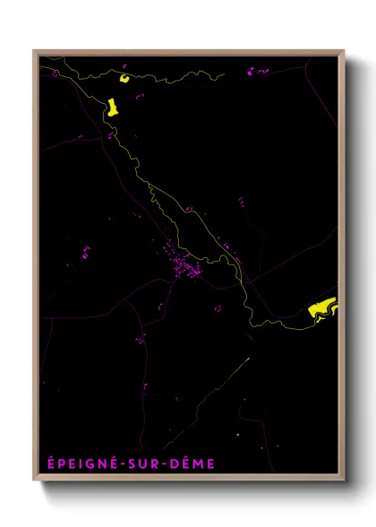 Une affiche de carte sur Épeigné-sur-Dême