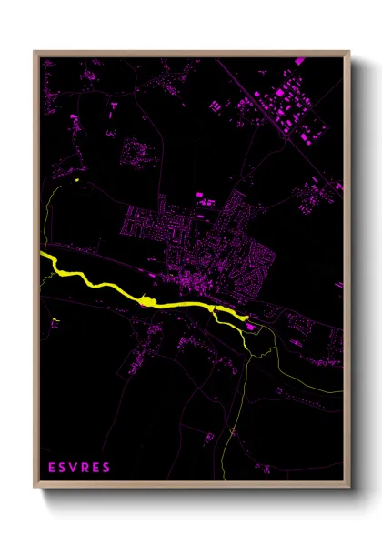 Une affiche de carte sur Esvres