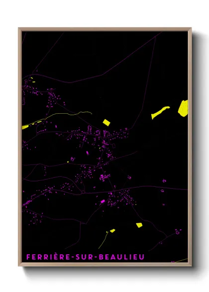 Une affiche de carte sur Ferrière-sur-Beaulieu