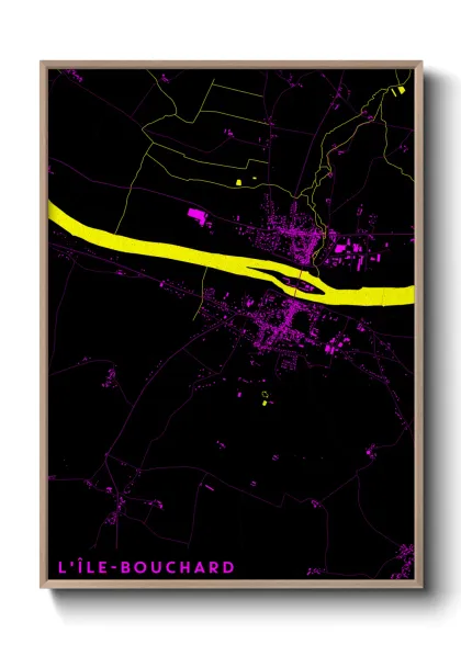 Une affiche de carte sur L'Île-Bouchard