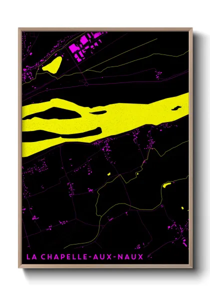 Une affiche de carte sur La Chapelle-aux-Naux