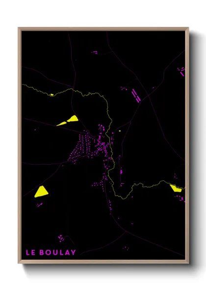 Une affiche de carte sur Le Boulay