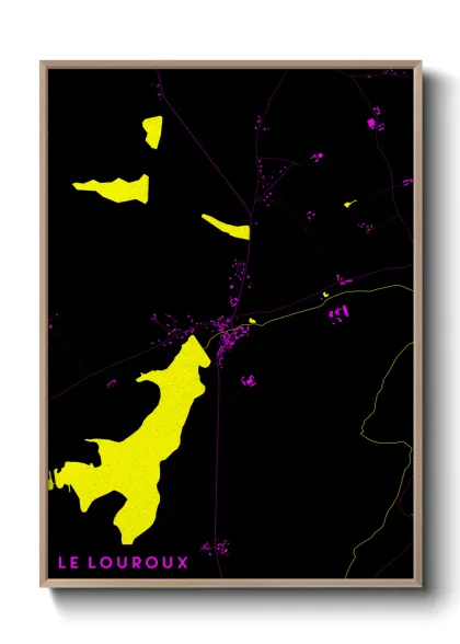 Une affiche de carte sur Le Louroux