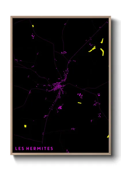 Une affiche de carte sur Les Hermites