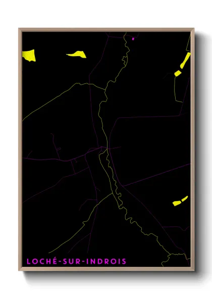 Une affiche de carte sur Loché-sur-Indrois