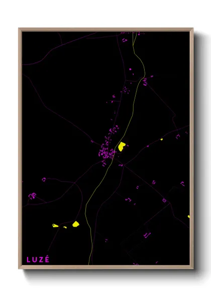 Une affiche de carte sur Luzé