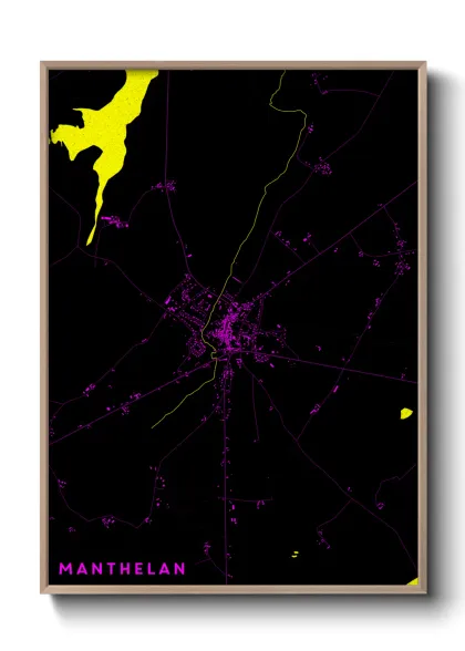 Une affiche de carte sur Manthelan