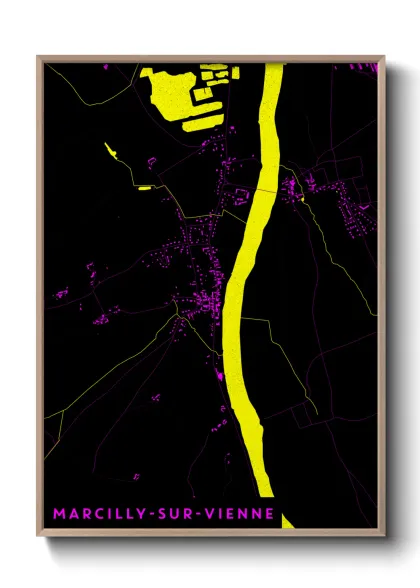 Une affiche de carte sur Marcilly-sur-Vienne
