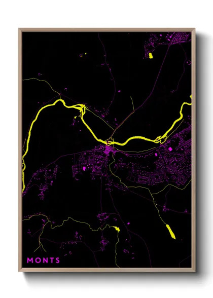 Une affiche de carte sur Monts
