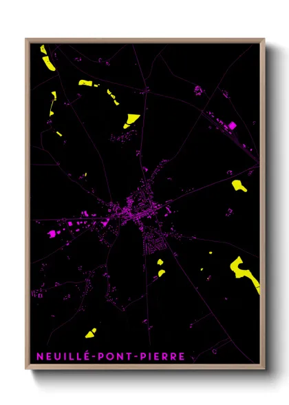 Une affiche de carte sur Neuillé-Pont-Pierre