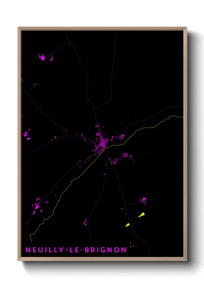 Une affiche de carte sur Neuilly-le-Brignon