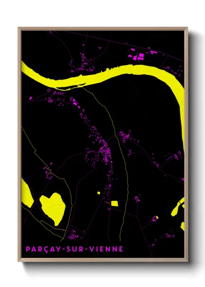 Une affiche de carte sur Parçay-sur-Vienne