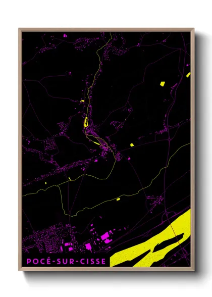 Une affiche de carte sur Pocé-sur-Cisse