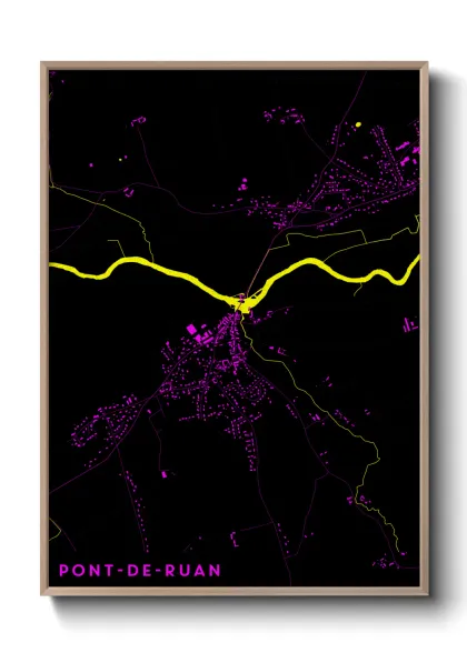 Une affiche de carte sur Pont-de-Ruan