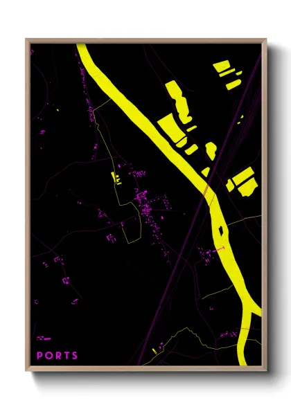 Une affiche de carte sur Ports