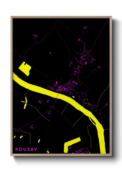 Une affiche de carte sur Pouzay