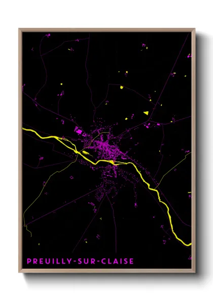 Une affiche de carte sur Preuilly-sur-Claise