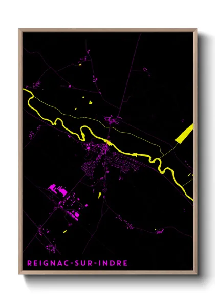 Une affiche de carte sur Reignac-sur-Indre