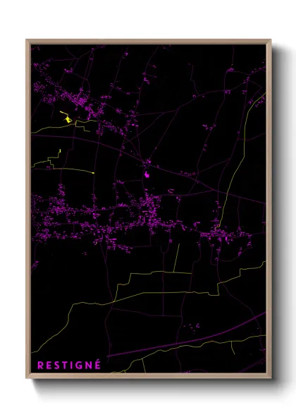 Une affiche de carte sur Restigné