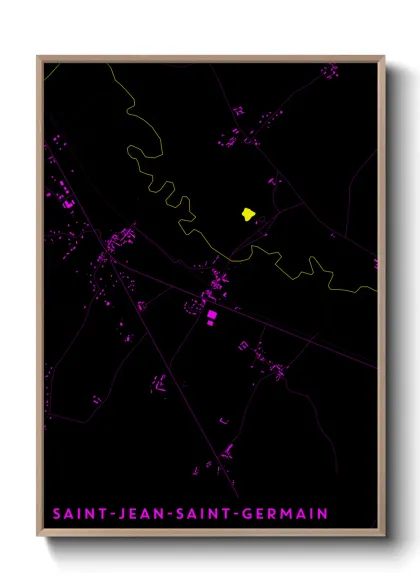 Une affiche de carte sur Saint-Jean-Saint-Germain