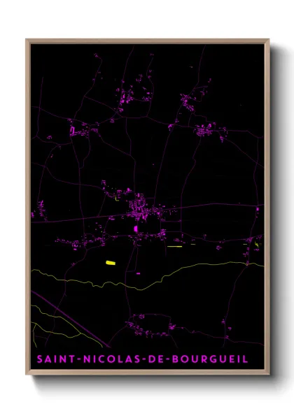 Une affiche de carte sur Saint-Nicolas-de-Bourgueil
