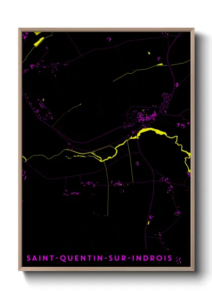 Une affiche de carte sur Saint-Quentin-sur-Indrois