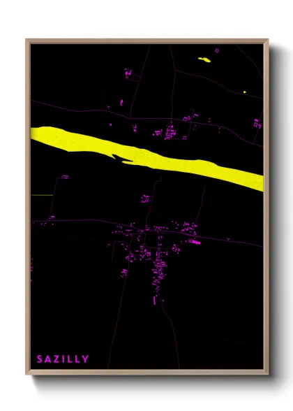 Une affiche de carte sur Sazilly