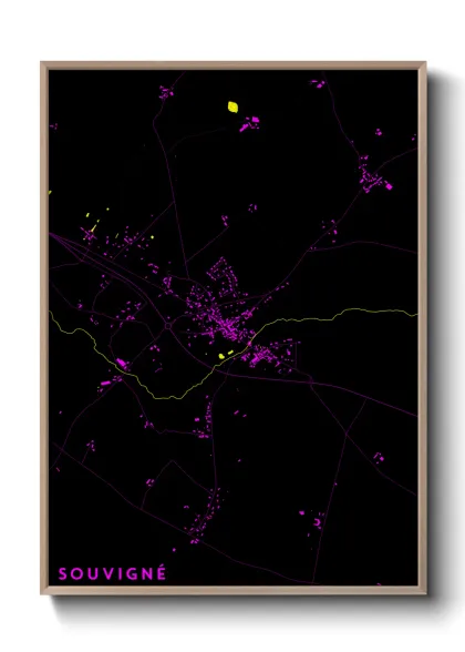 Une affiche de carte sur Souvigné