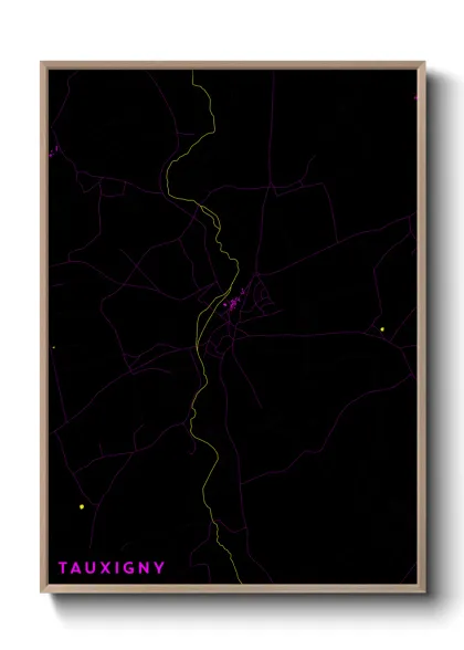 Une affiche de carte sur Tauxigny