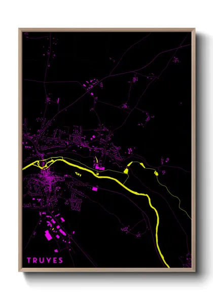 Une affiche de carte sur Truyes